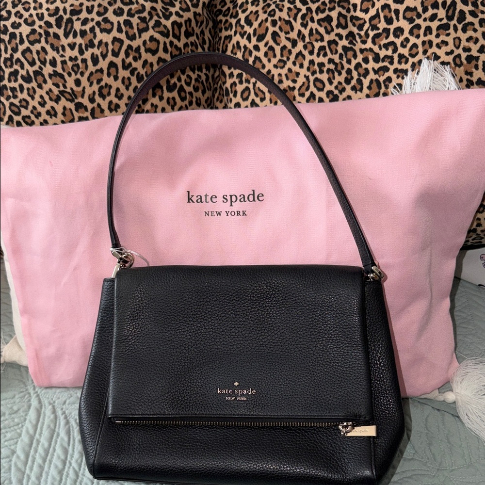 Kate Spade Black Pebbled Leather Shoulder Bag